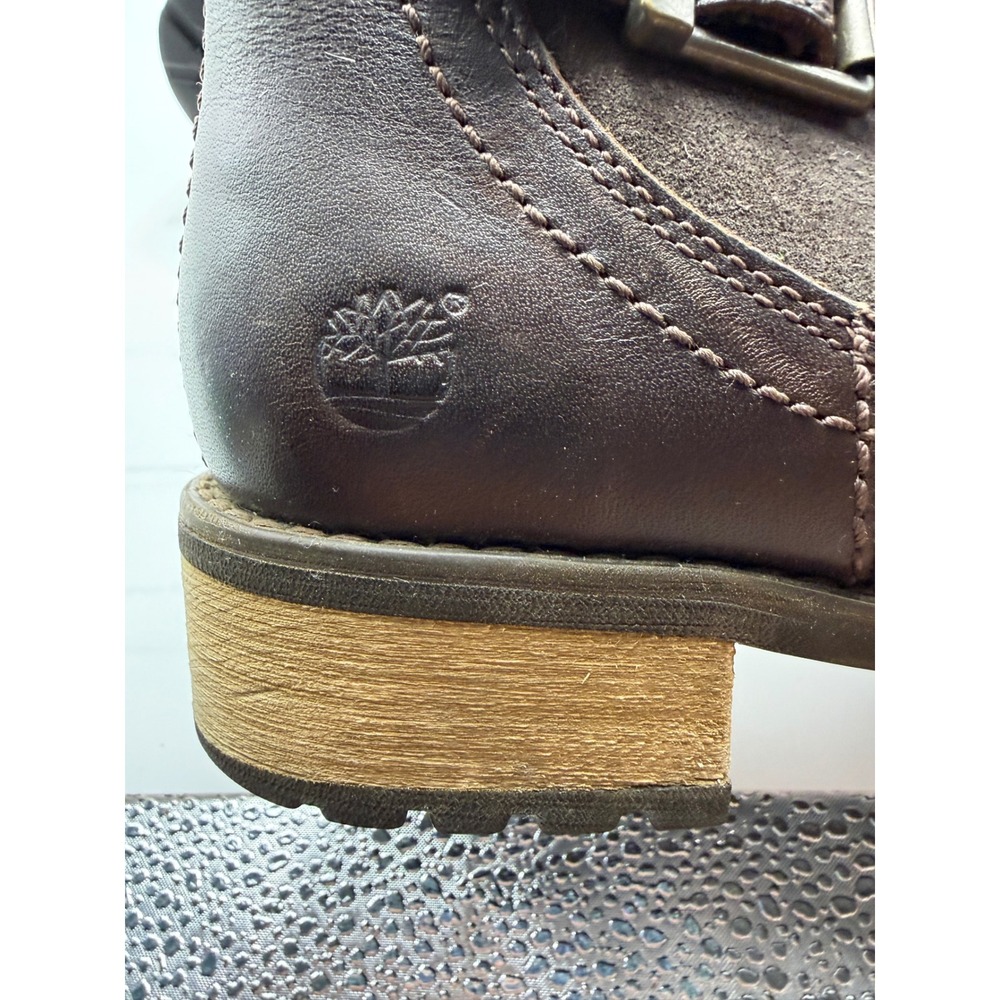 Timberland Earthkeepers Brown Leather Suede Buckle Ankle Boots 8329A Womens 6 - Picture 5 of 7